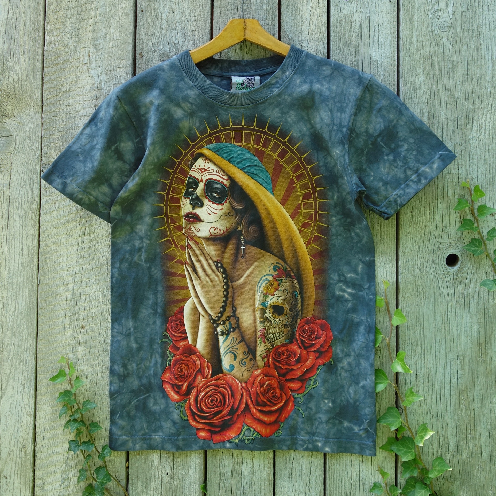 Tričko so vzorom ženy "La Catrina" k Mexickému sviatku "Dia De Los Muertos" - Deň mŕtvych