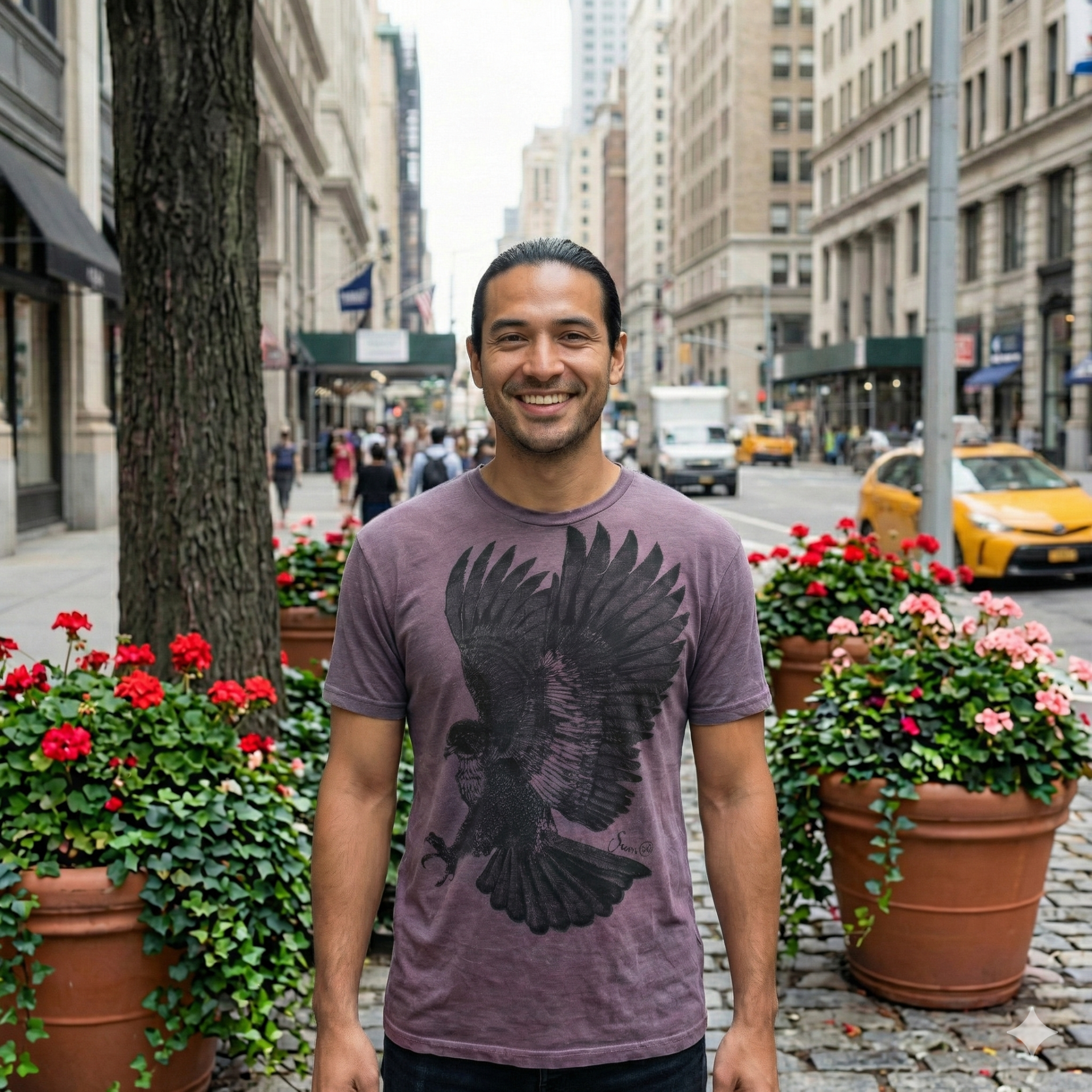 Pánske tričko so vzorom orla