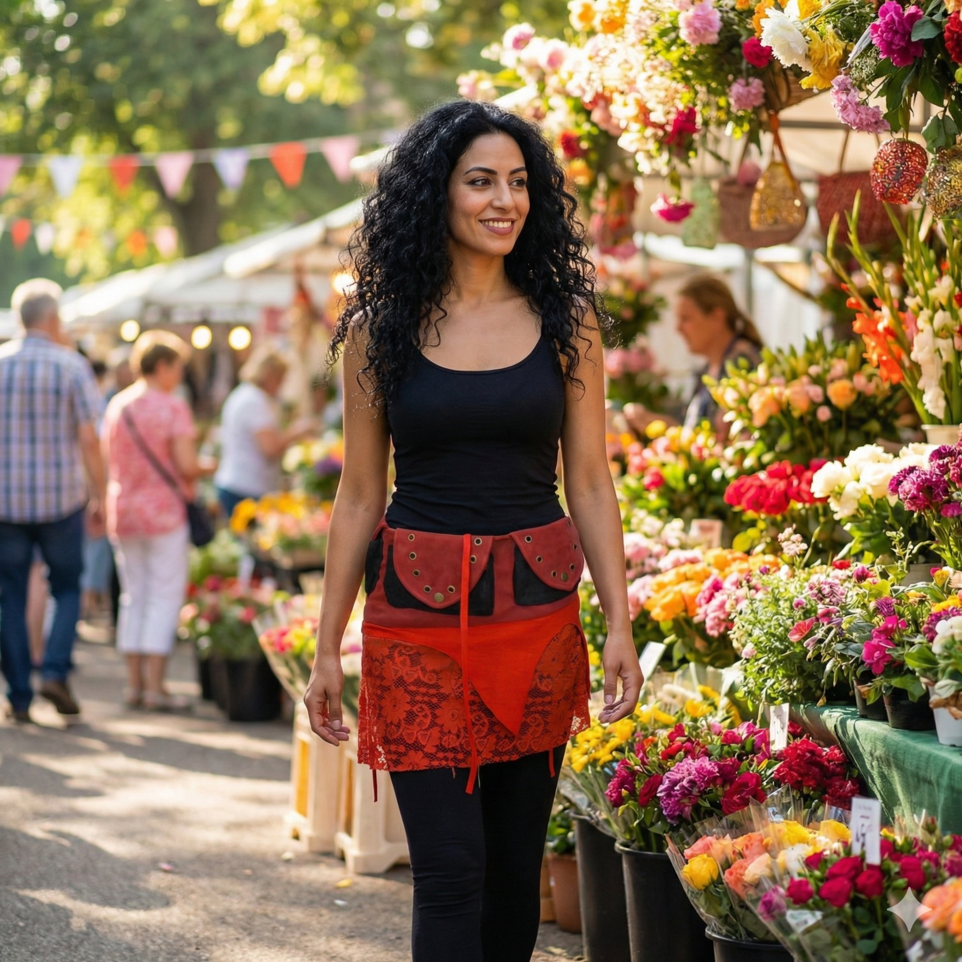 Dámska zavinovacia sukňa s vreckami